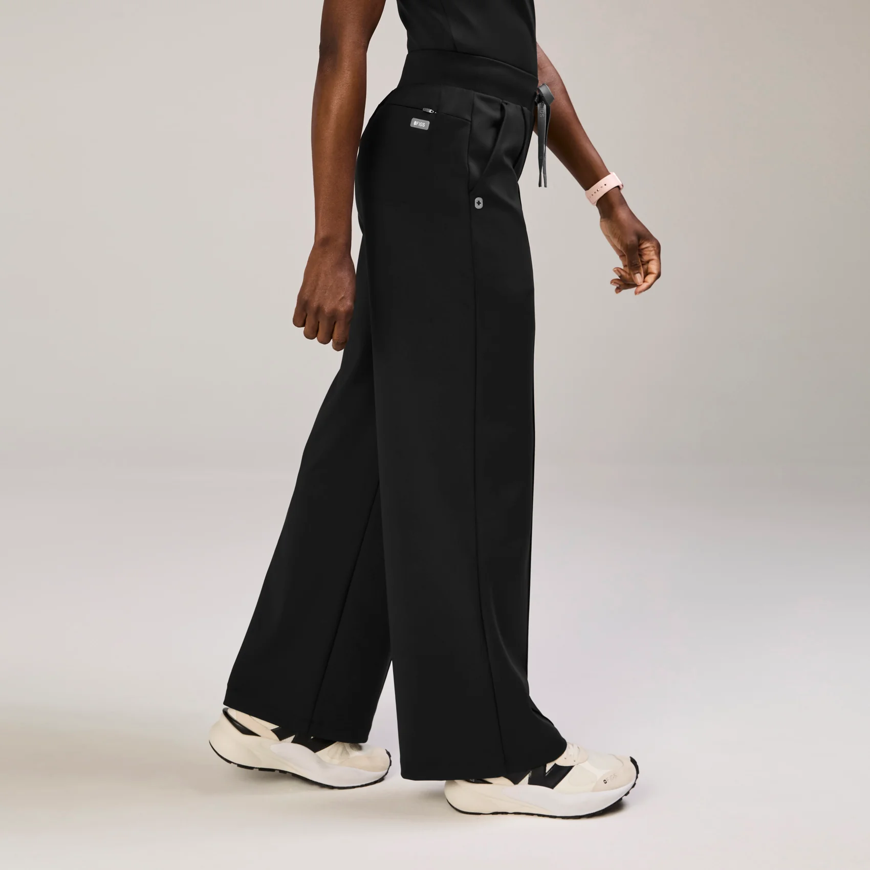 women's Black High Waisted Salina FORMx Wide Leg - Scrub Pant™ - Image 3