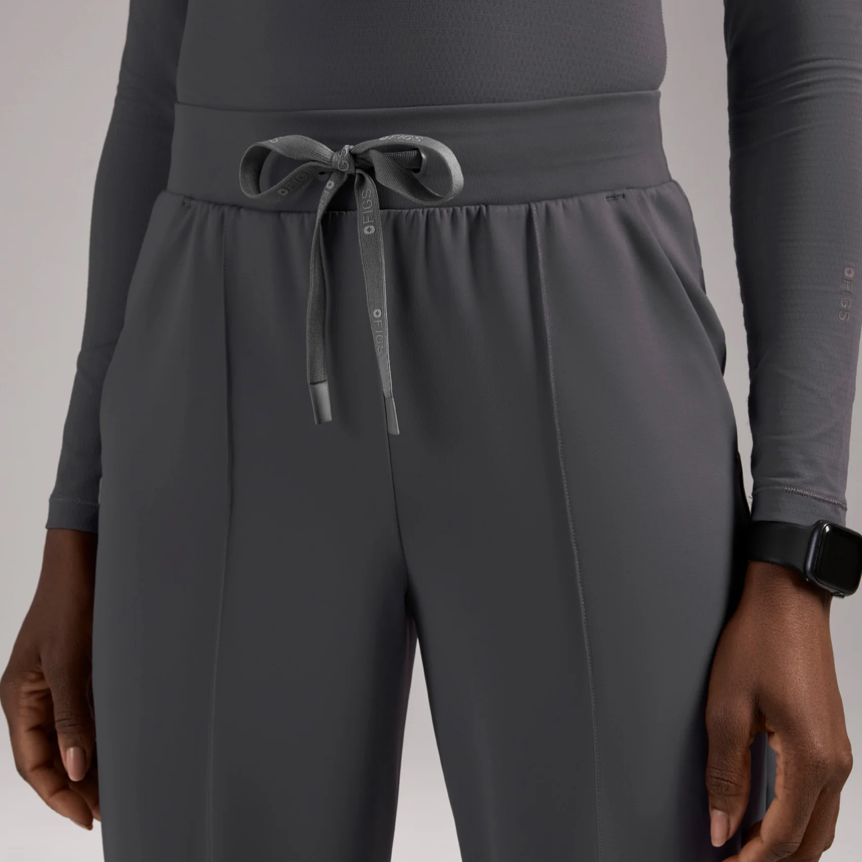women's Charcoal High Waisted Salina FORMx Wide Leg - Scrub Pant™ - Image 6