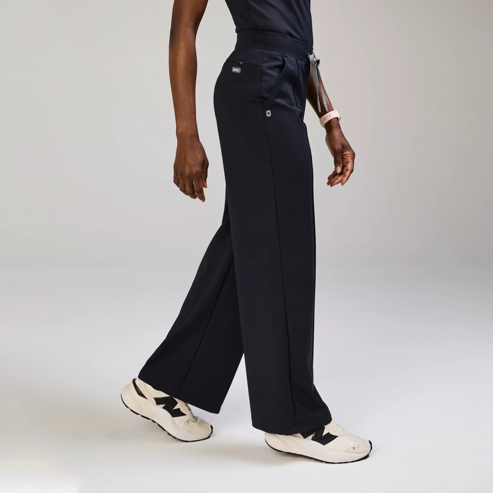 women's Navy High Waisted Salina FORMx Wide Leg - Tall Scrub Pant™ - Image 3