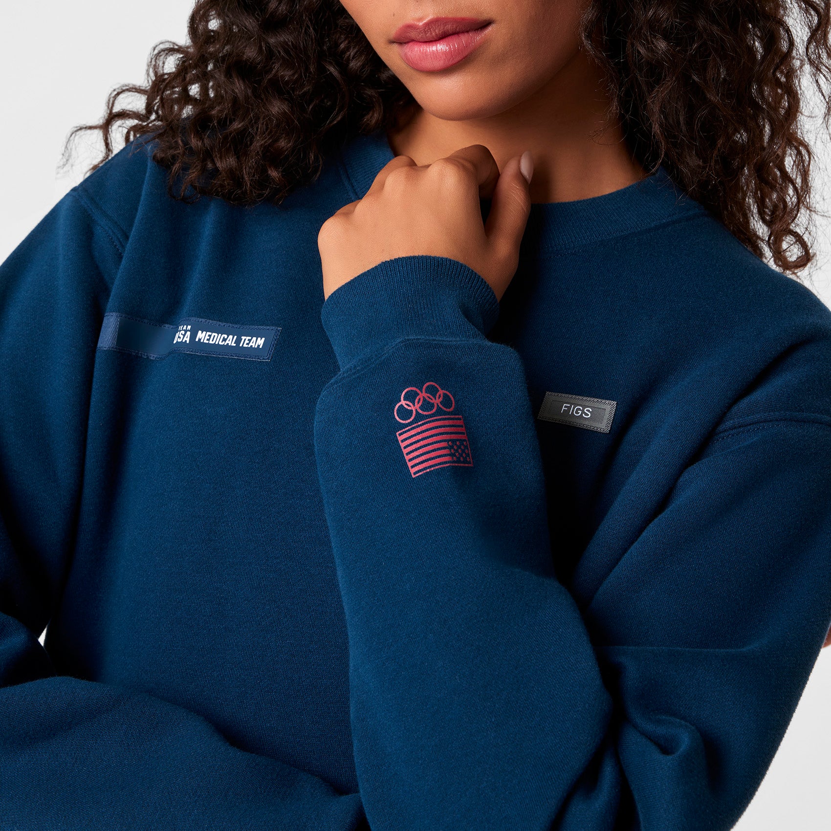 women's Team USA Blue FIGS x Team USA Off-Shift - Crewneck Sweatshirt™ - Image 7