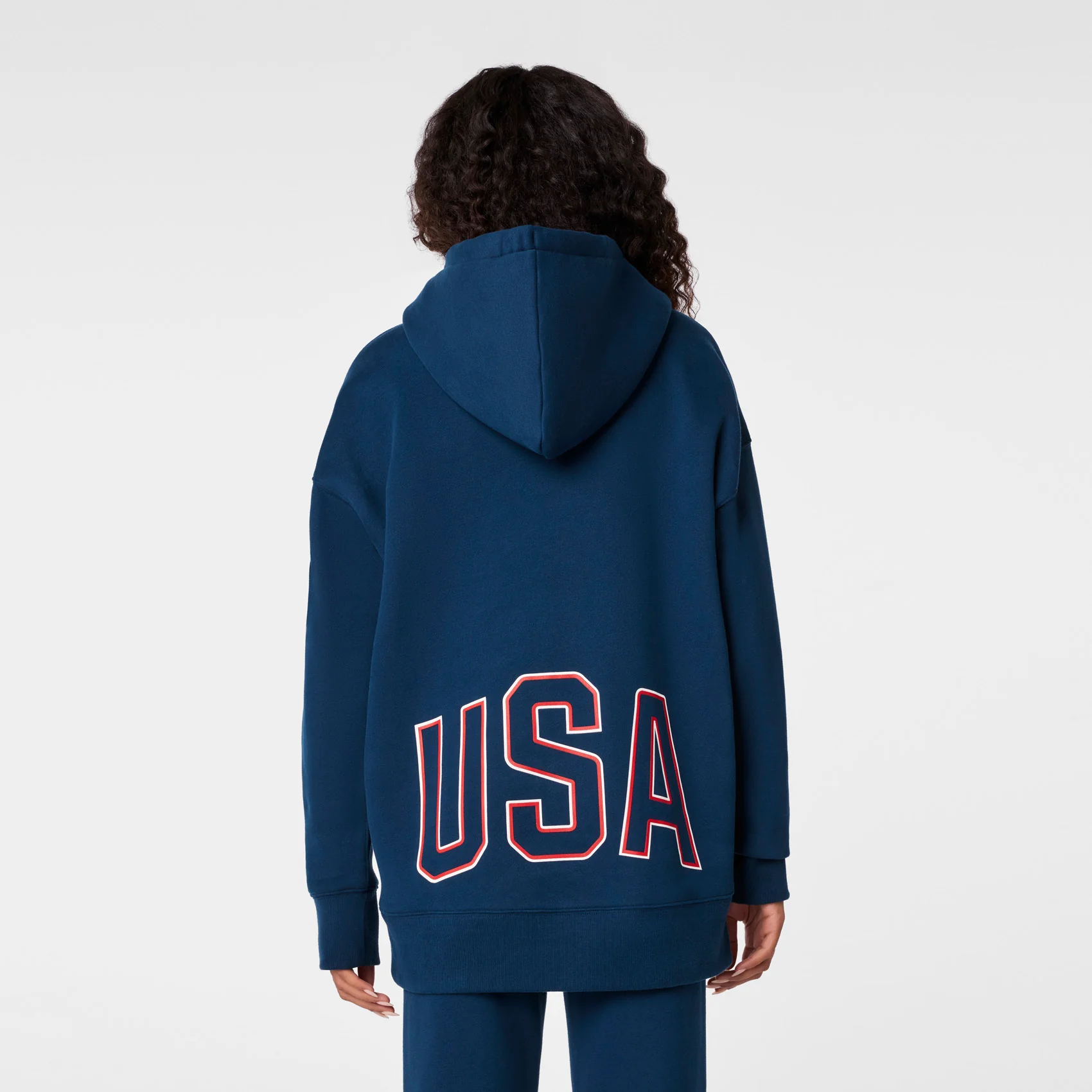women's Team USA Blue FIGS x Team USA Off-Shift Oversized Fleece - Hoodie Sweatshirt™ - Image 4