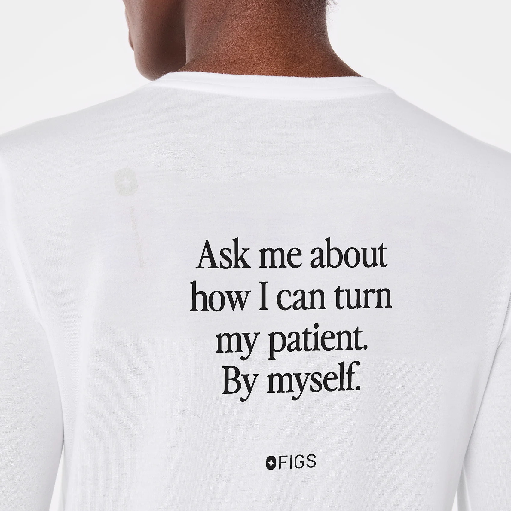 women's White Turn Patient By Myself Supersoft - Longsleeve Underscrub - Image 2
