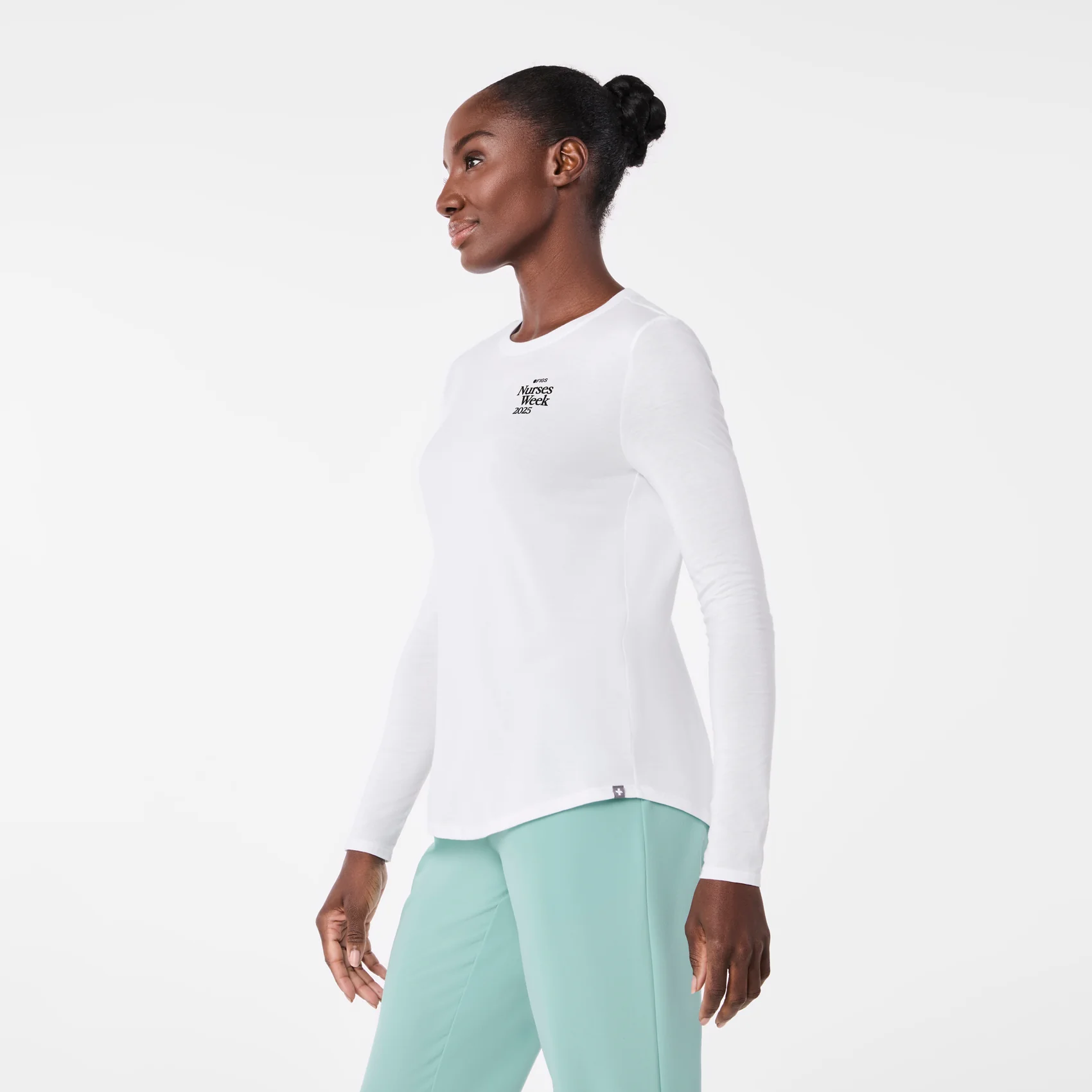 women's White Turn Patient By Myself Supersoft - Longsleeve Underscrub - Image 4