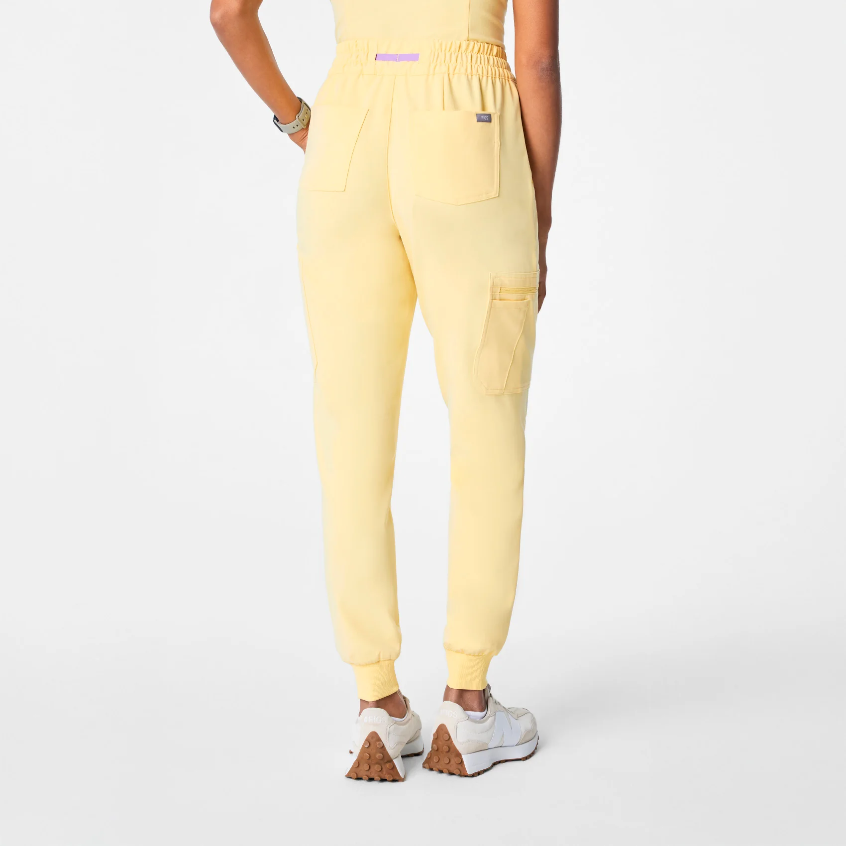 women's Butter Yellow High Waisted Uman Relaxed - Jogger Scrub Pant - Image 4