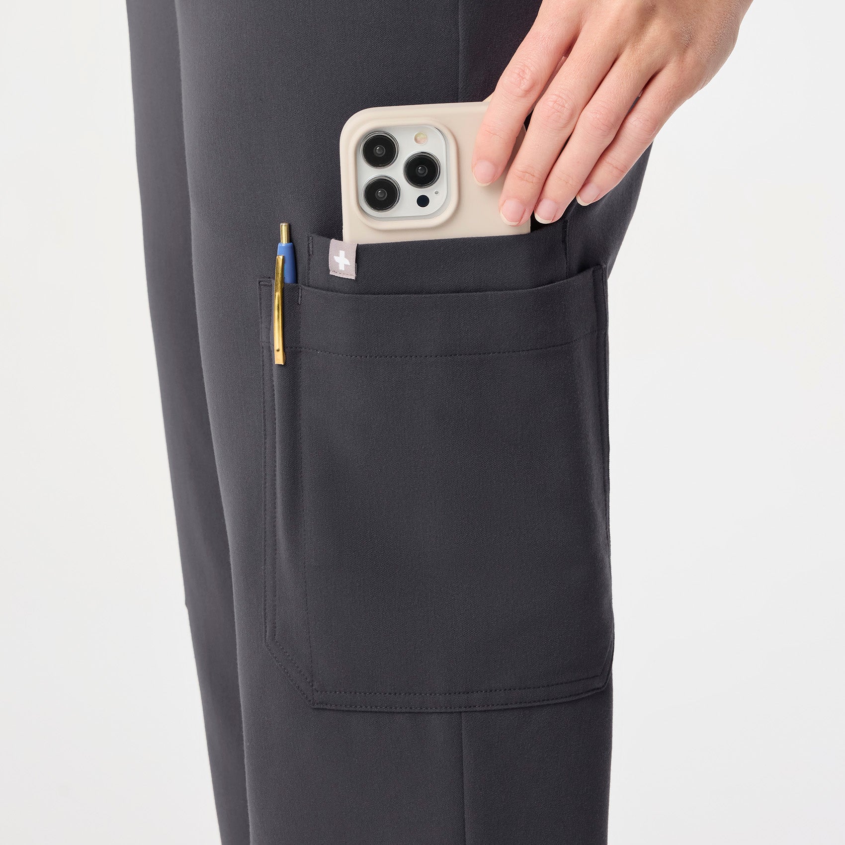 women's Charcoal High Waisted Uman Relaxed - Jogger Scrub Pant - Image 9