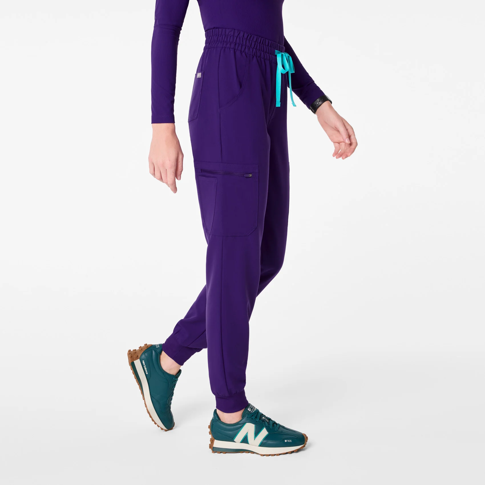 women's Purple Pulse High Waisted Uman Relaxed - Jogger Scrub Pant - Image 3