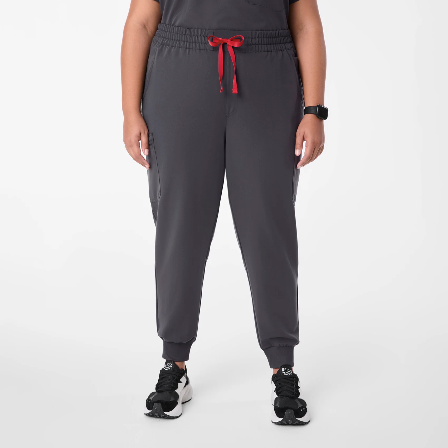 women's Charcoal High Waisted Uman Relaxed - Tall Jogger Scrub Pant (3XL-6XL)