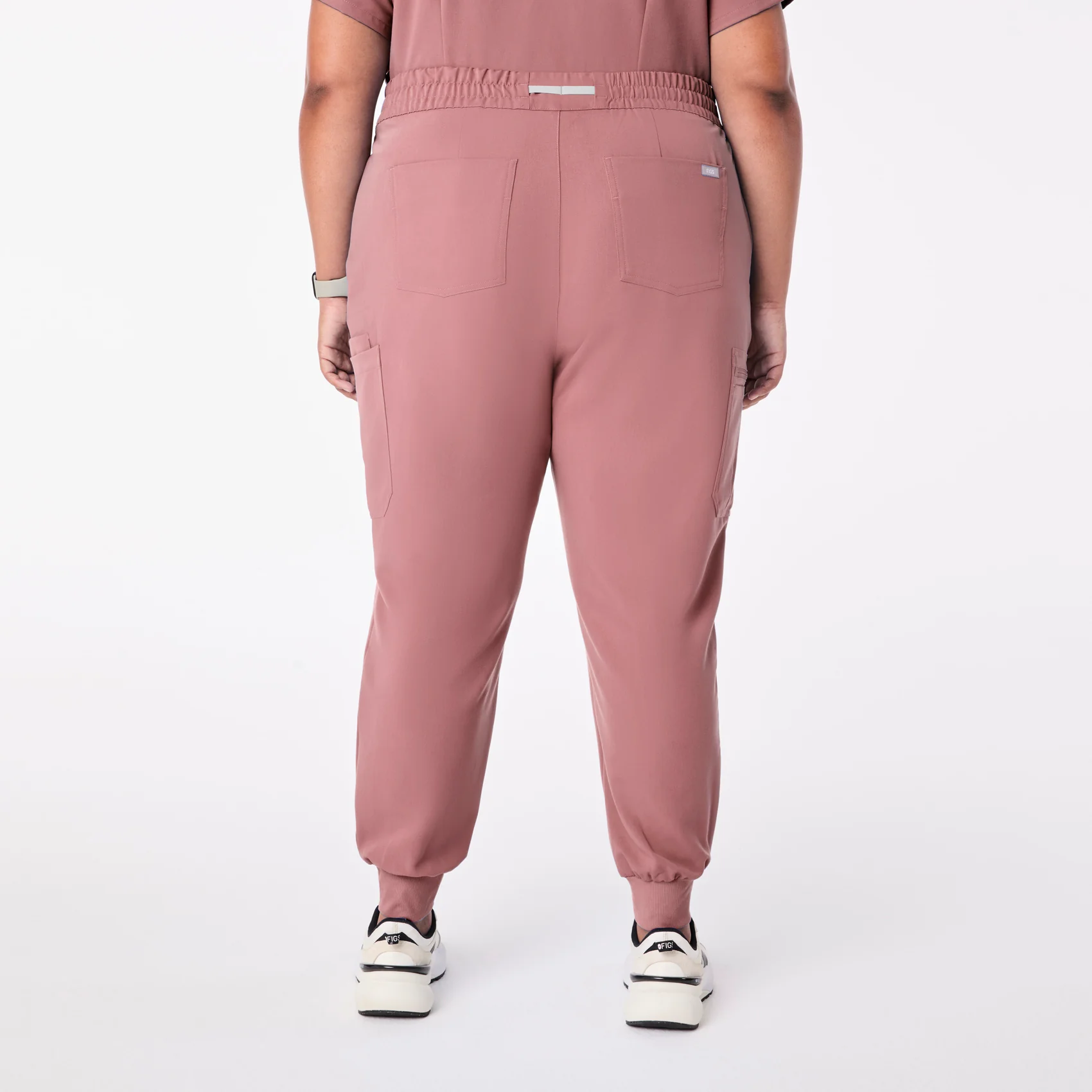 women's Mauve High Waisted Uman Relaxed - Petite Jogger Scrub Pant (3XL-6XL) - Image 4
