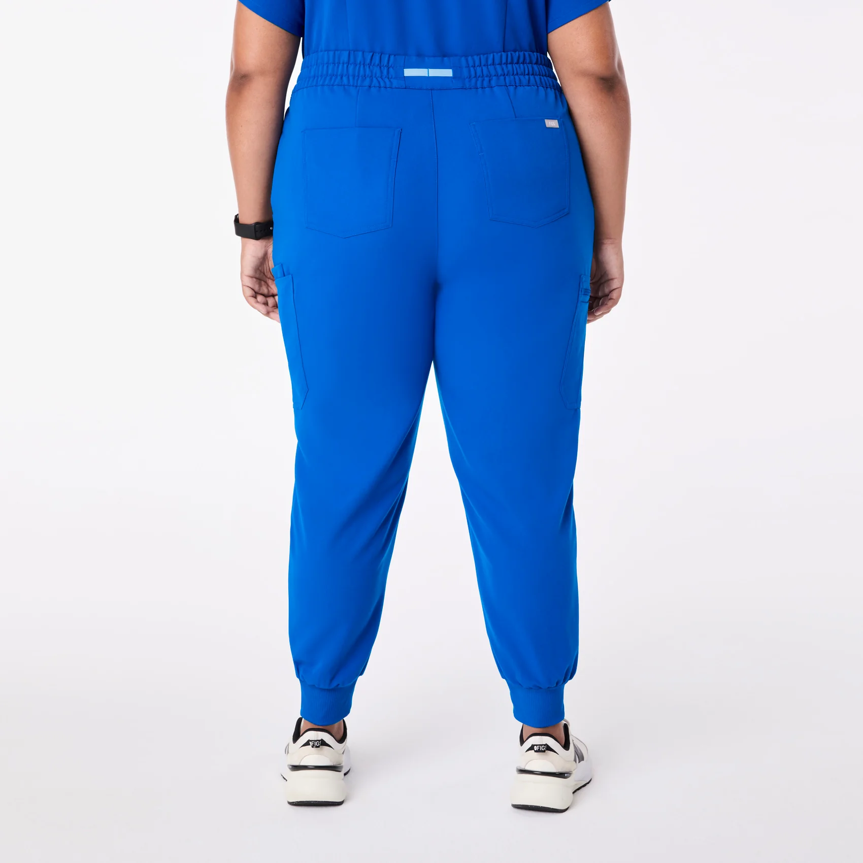 women's Royal Blue High Waisted Uman Relaxed - Tall Jogger Scrub Pant (3XL-6XL) - Image 4