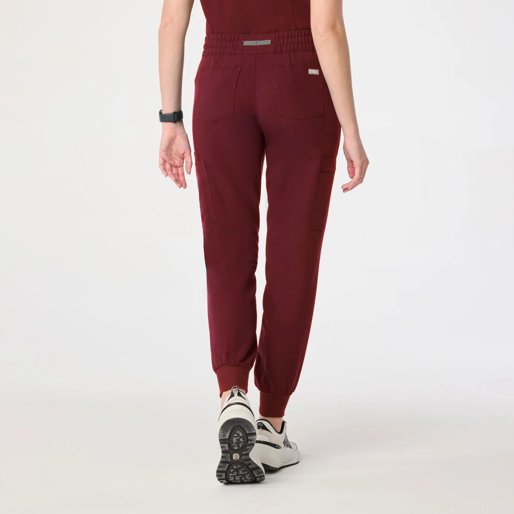 women's Burgundy Uman Relaxed - Jogger Scrub Pant - Image 4