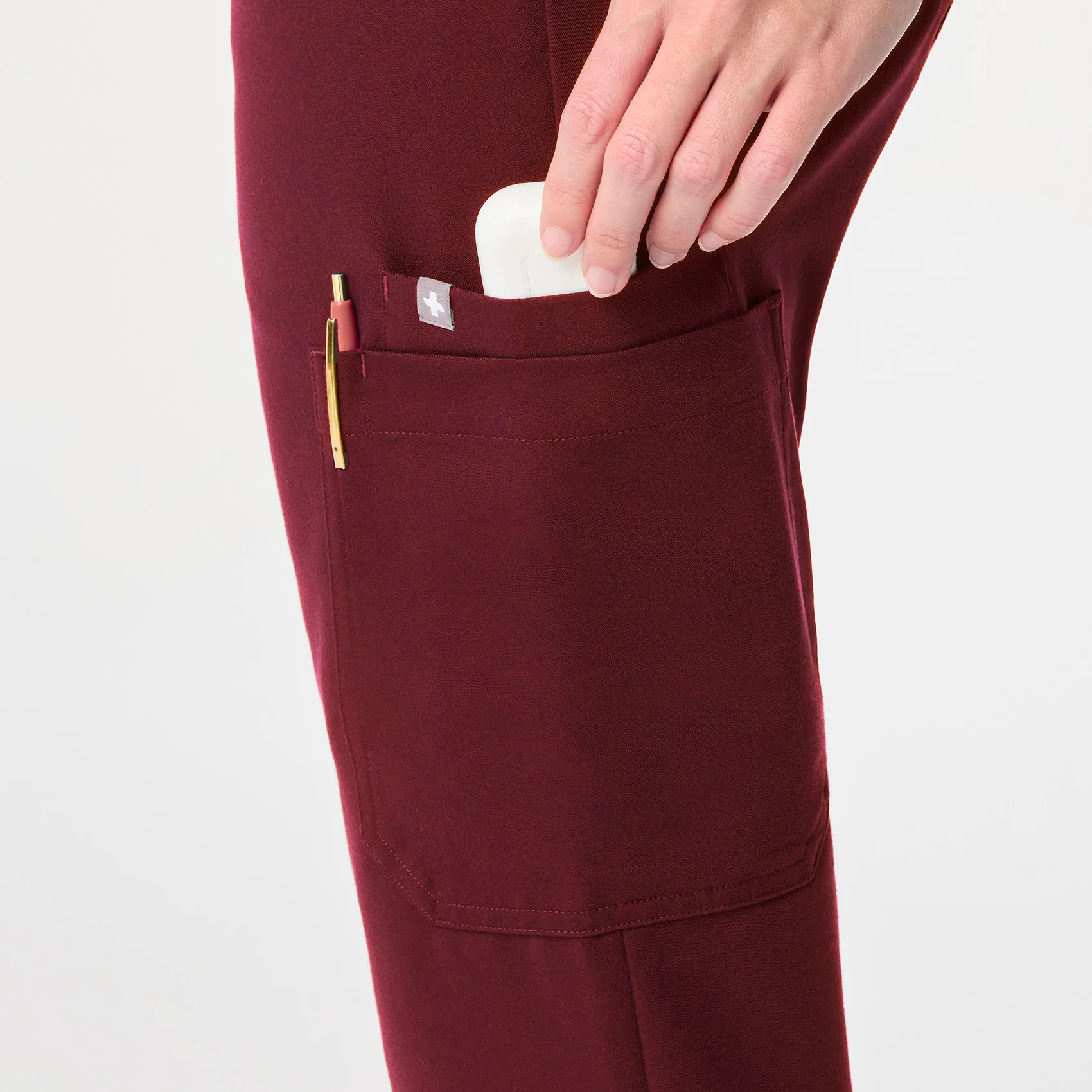 women's Burgundy Uman Relaxed - Jogger Scrub Pant - Image 7