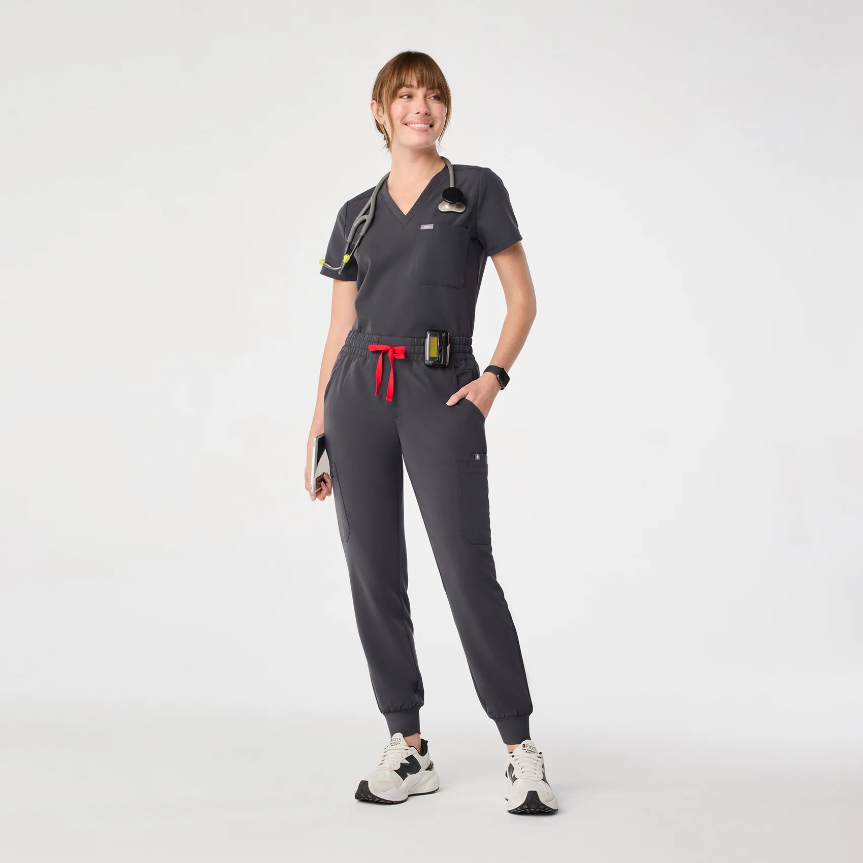women's Charcoal Uman Relaxed - Jogger Scrub Pant - Image 2