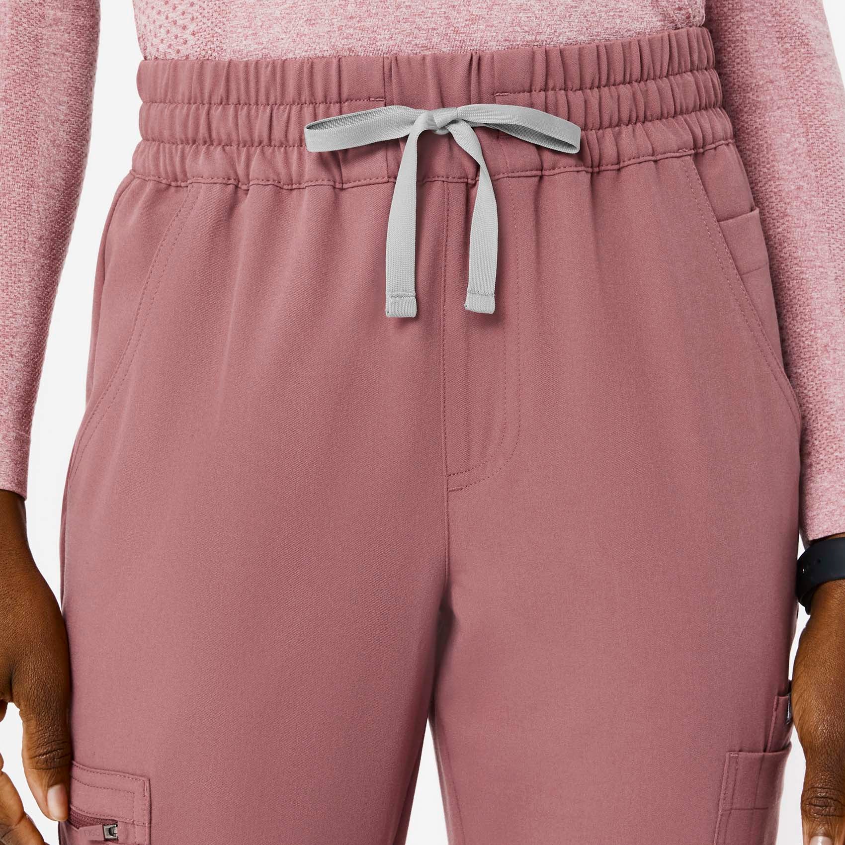 women's Mauve High Waisted Uman Relaxed - Jogger Scrub Pants - Image 6