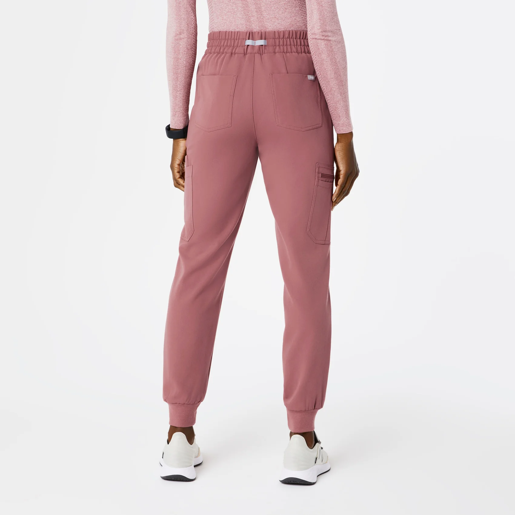 women's Mauve High Waisted Uman Relaxed - Petite Jogger Scrub Pants - Image 4