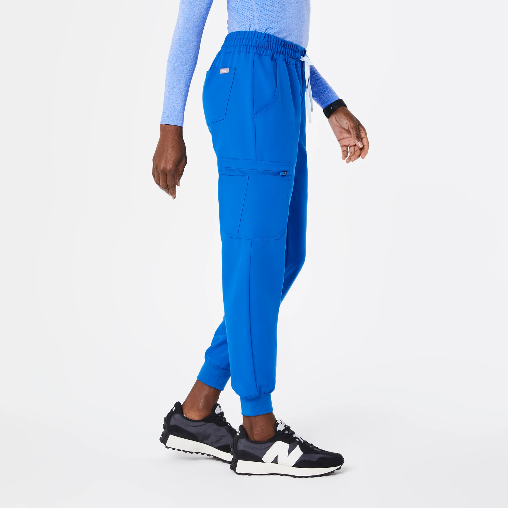 women's Royal Blue Uman Relaxed - Petite Jogger Scrub Pants - Image 3