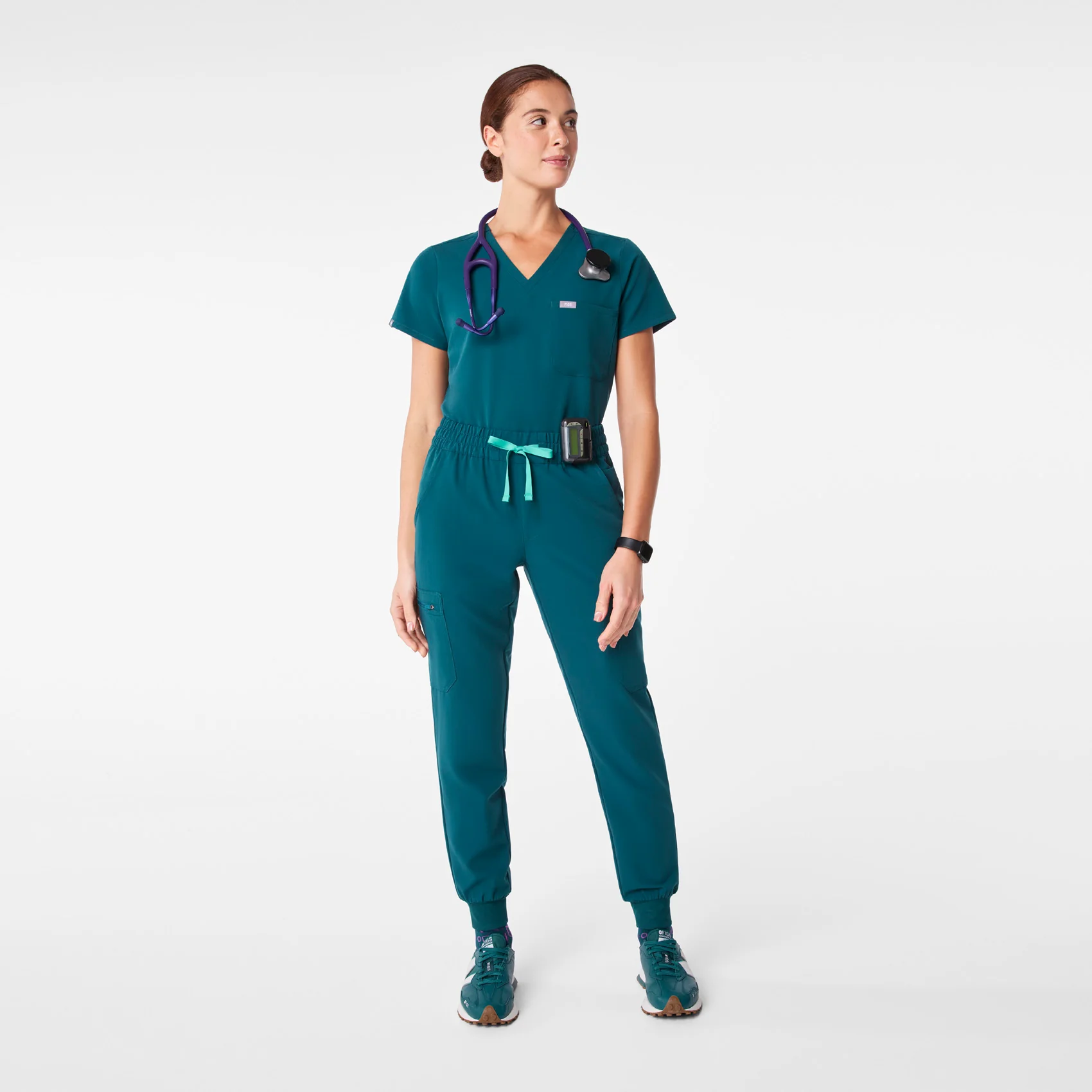women's Caribbean Blue Uman Relaxed - Tall Jogger Scrub Pant - Image 2