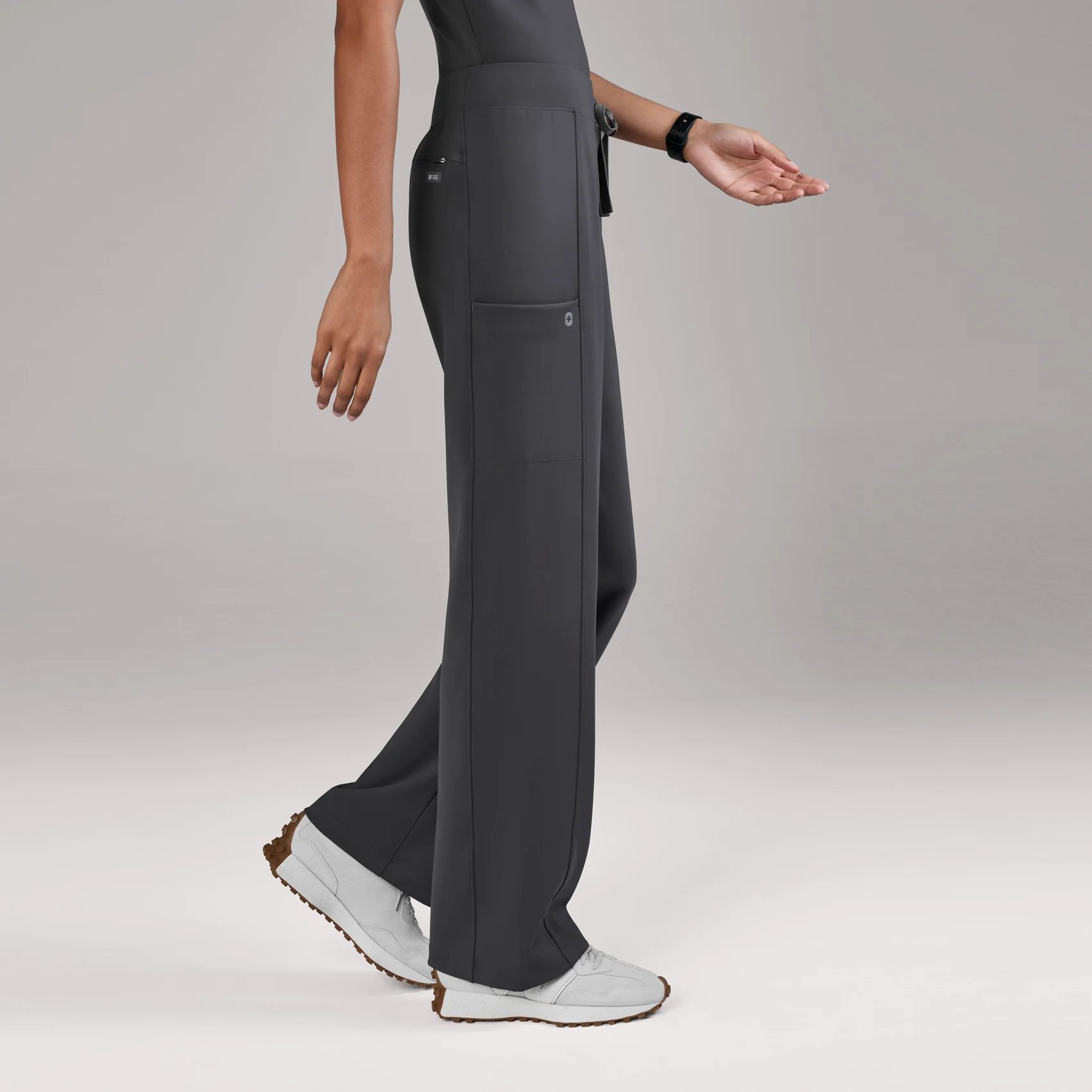 women's Charcoal Valle FORMx Straight Leg - Tall Scrub Pant - Image 3